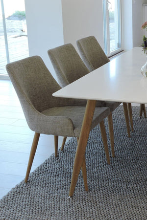 Polar Dining Set | 180x90 cm Table with 6 Grey Plaza Chairs, Modern & Timeless Design