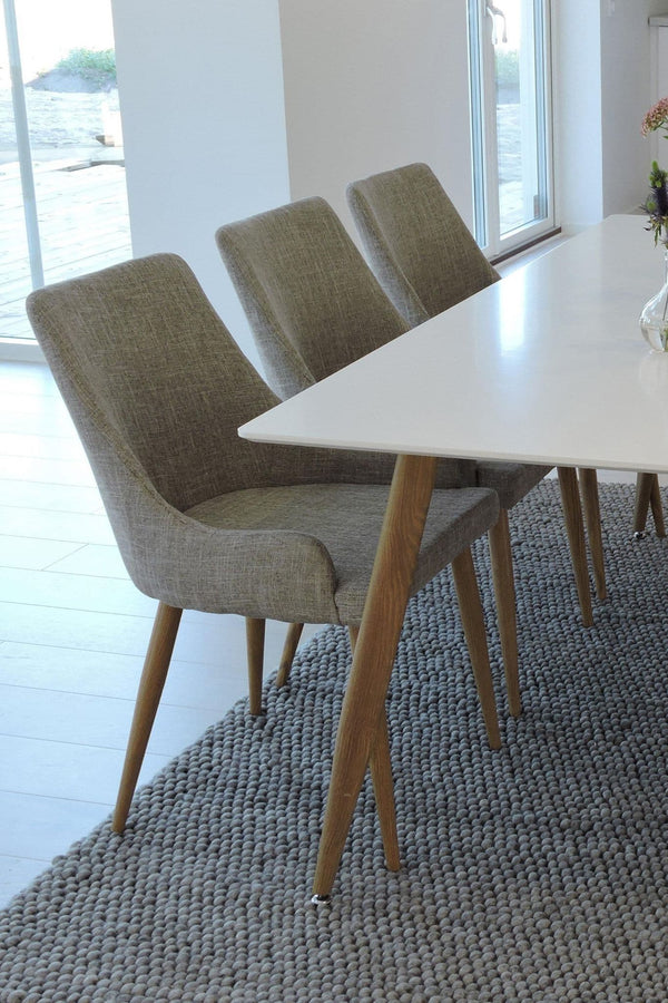 Polar Dining Set | 180x90 cm Table with 6 Grey Plaza Chairs, Modern & Timeless Design