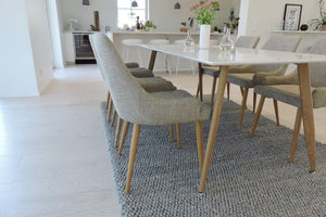 Polar Dining Set | 180x90 cm Table with 6 Grey Plaza Chairs, Modern & Timeless Design