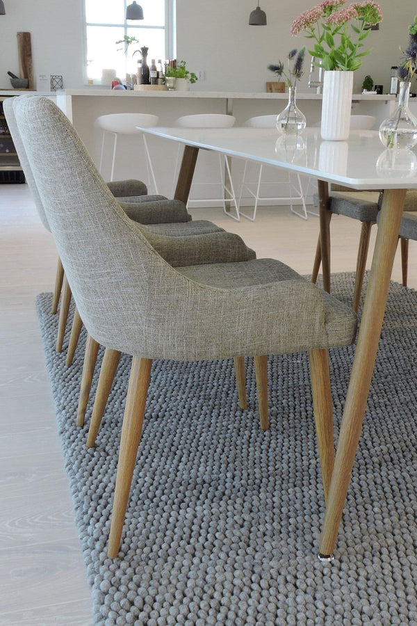 Polar Dining Set | 180x90 cm Table with 6 Grey Plaza Chairs, Modern & Timeless Design