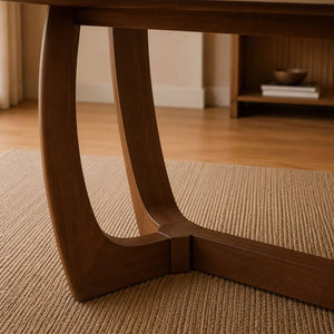 Portland 180cm Rectangular Dining Table with Natural Stone Effect Top & Walnut Finish Base - Sleek Furniture