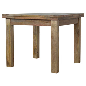 Square mango wood dining table in Oak-ish finish