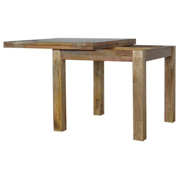 Solid mango wood extendable dining table