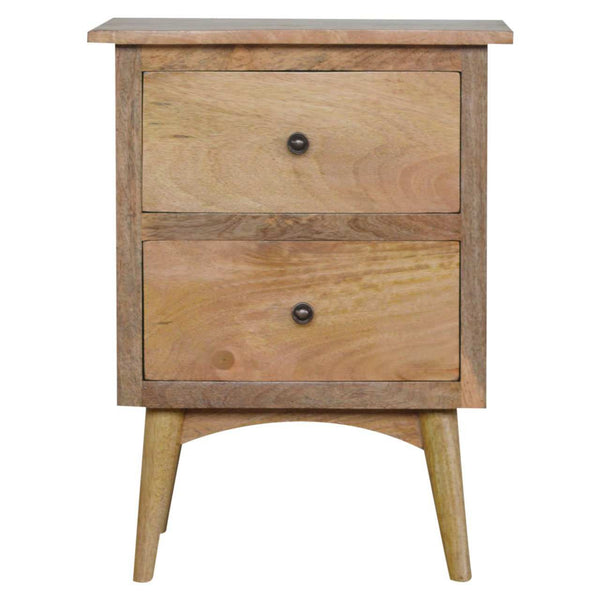 Scandinavian style bedside table with handcrafted tapered legs