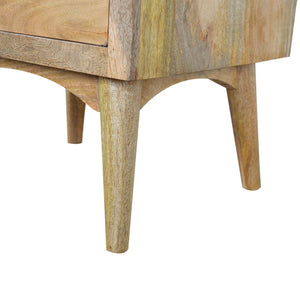 Nordic style bedside table with 2 drawers in solid mango wood