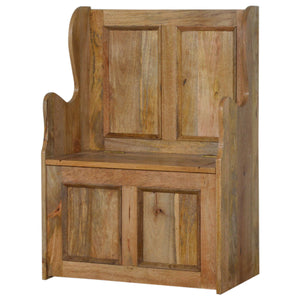 Small Monks compact storage bench for hallway and entryway
