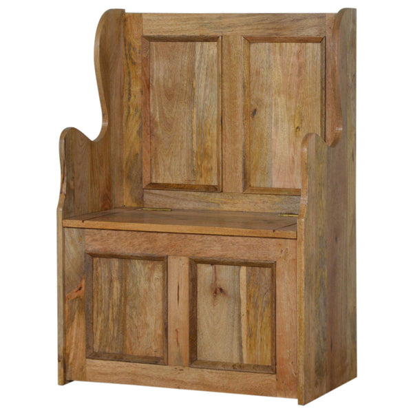 Small Monks compact storage bench for hallway and entryway
