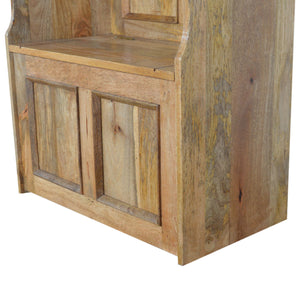 Small Monks country style wooden storage bench