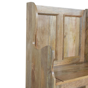 Small Monks mango wood storage bench with oak-ish finish