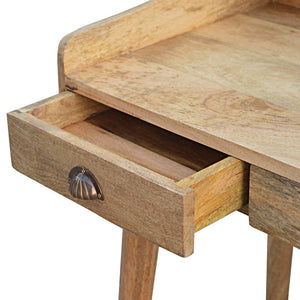 Solid mango wood writing desk with oak-ish finish