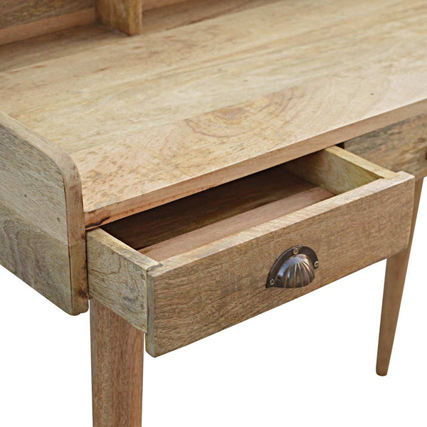 Gallery Back Shell Writing Desk with gallery back shelf