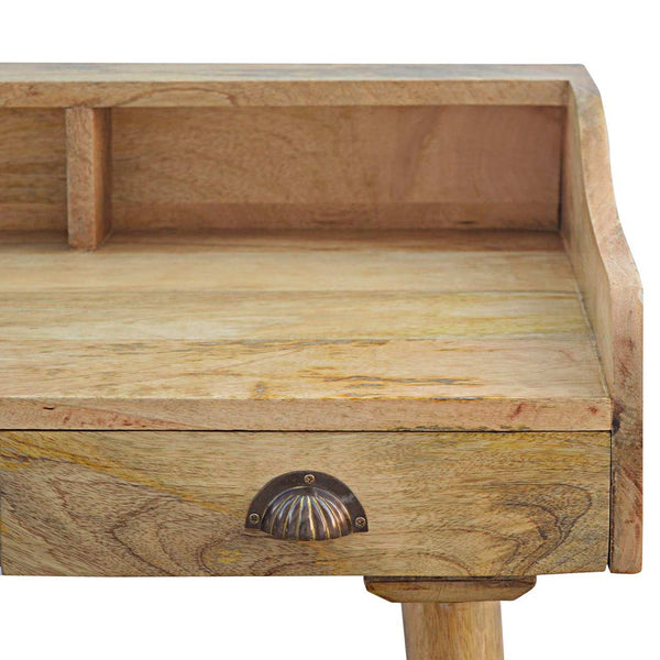 Gallery Back Shell Writing Desk with three drawers