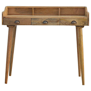 Gallery Back Shell Writing Desk in solid mango wood