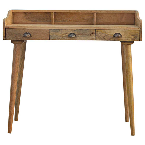 Gallery Back Shell Writing Desk in solid mango wood