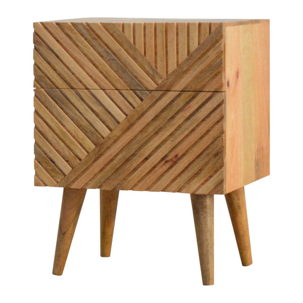 Lille 2 Drawer Bedside Table | Solid Mango Wood