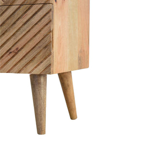 Lille oak-ish bedside table with two storage drawers