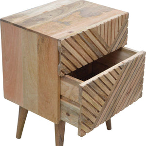 Solid mango wood Lille bedside table with Nordic-style legs