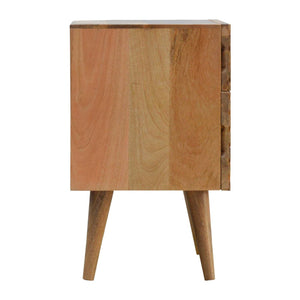 Lille 2 drawer bedside table viewed from the front