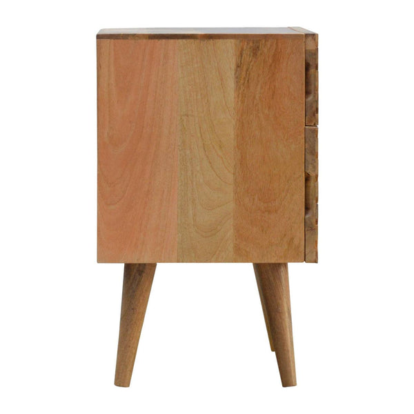 Lille 2 drawer bedside table viewed from the front