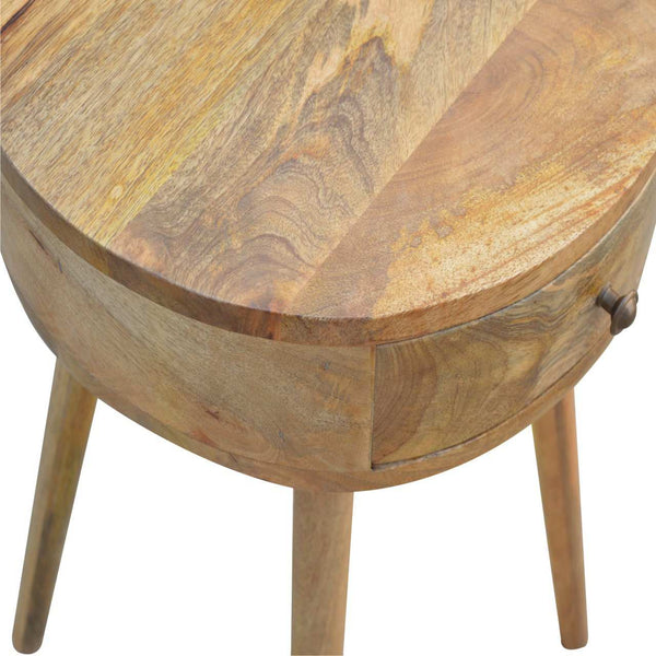 Contemporary circular wooden bedside cabinet