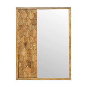 Pineapple carved mirror cabinet compact storage design