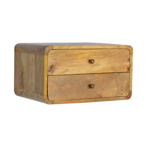 Oak-ish 2 Drawer Floating Bedside - My Store