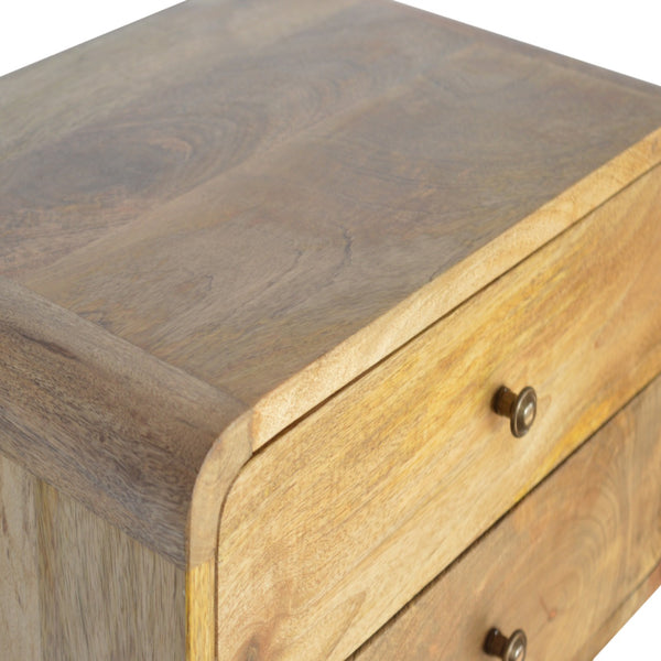 Oak finish wall-mounted bedside table