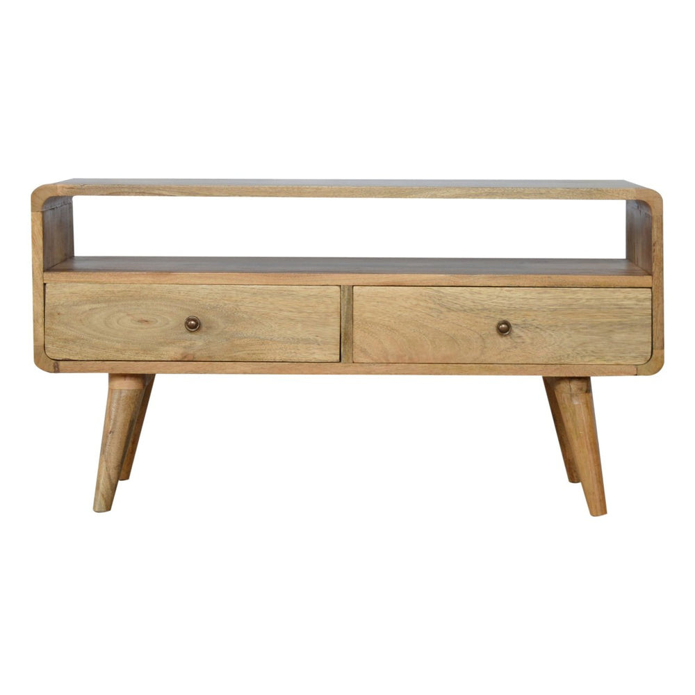 Curved Oak-ish Media Unit - My Store