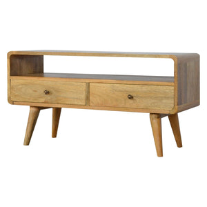 Curved Oak-ish Media Unit - My Store