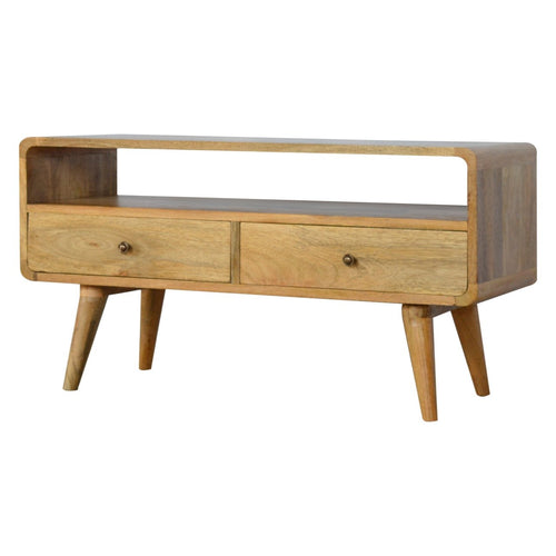 Curved Oak-ish Media Unit - My Store
