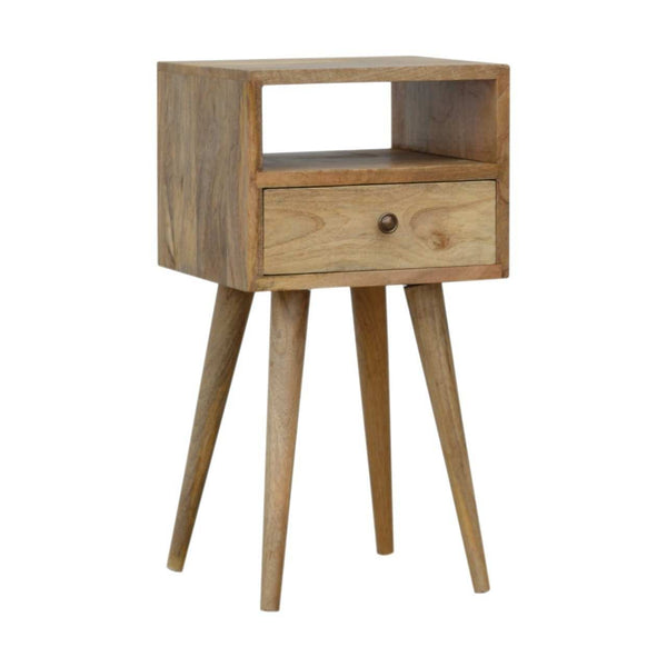 Compact oak finish bedside table for modern bedrooms