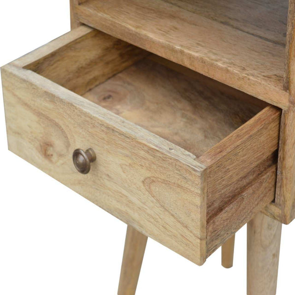 Mini Oak-ish bedside table with single storage drawer