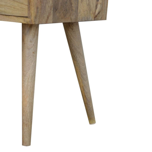 Mini Oak-ish solid mango wood bedside table with oak finish