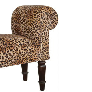 Leopard Print Velvet Bench - My Store