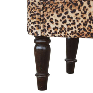 Leopard Print Velvet Bench - My Store