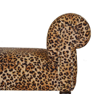 Leopard Print Velvet Bench - My Store