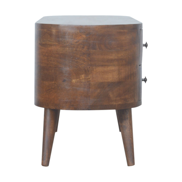 Chestnut Rounded Solid Wood Entertainment Unit