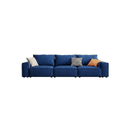 R67 Anselm 3 Seater Sofa 280cm – Modern Leathaire Upholstered Couch with High Density Sponge, Contemporary Living Room Sofa in Beige - Sleek Furniture