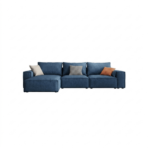 R67 Anselm 3 Seater Sofa 280cm – Modern Leathaire Upholstered Couch with High Density Sponge, Contemporary Living Room Sofa in Beige - Sleek Furniture