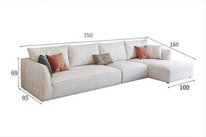 R77 Dexter Modular Three Seater Sofa – Contemporary Leathaire Upholstered Couch with High Density Foam, Modern Living Room Sofa - Sleek Furniture