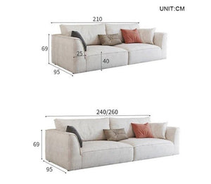R77 Dexter Modular Three Seater Sofa – Contemporary Leathaire Upholstered Couch with High Density Foam, Modern Living Room Sofa - Sleek Furniture