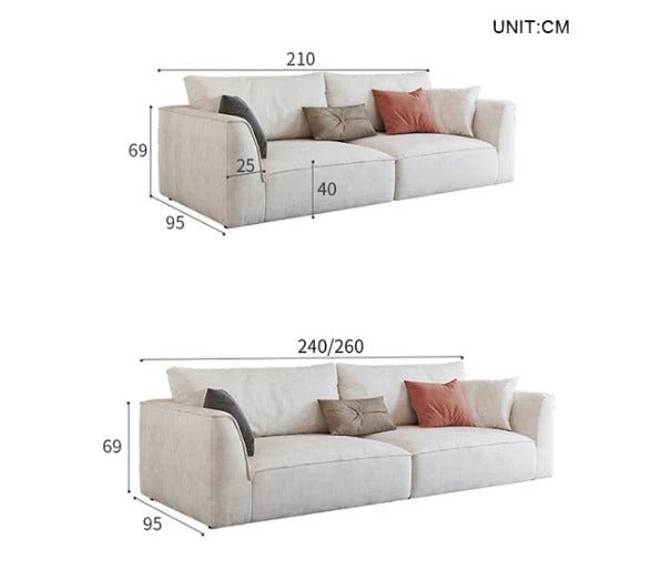 R77 Dexter Modular Three Seater Sofa – Contemporary Leathaire Upholstered Couch with High Density Foam, Modern Living Room Sofa - Sleek Furniture