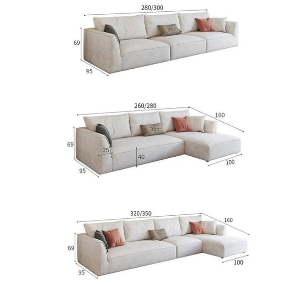R77 Dexter Modular Three Seater Sofa – Contemporary Leathaire Upholstered Couch with High Density Foam, Modern Living Room Sofa - Sleek Furniture