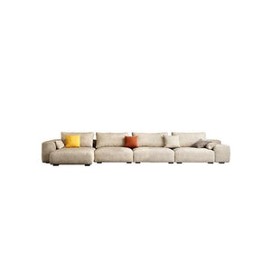 R87 Calvin 4 Seater Corner Sofa 340 cm – Leathaire Left-Hand Facing Sectional Sofa with High Density Foam | Modern Contemporary Living Room Sofa - Sleek Furniture