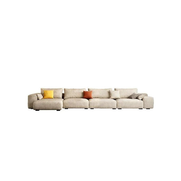 R87 Calvin 4 Seater Corner Sofa 340 cm – Leathaire Left-Hand Facing Sectional Sofa with High Density Foam | Modern Contemporary Living Room Sofa - Sleek Furniture