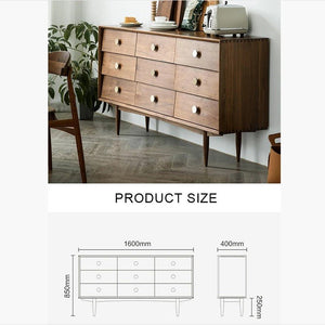 Ralph Solid Wood Sideboard Cabinet – Contemporary Wooden Storage Unit in Cherry Finish – Modern Multipurpose Living & Dining Room Sideboard - Sleek Furniture