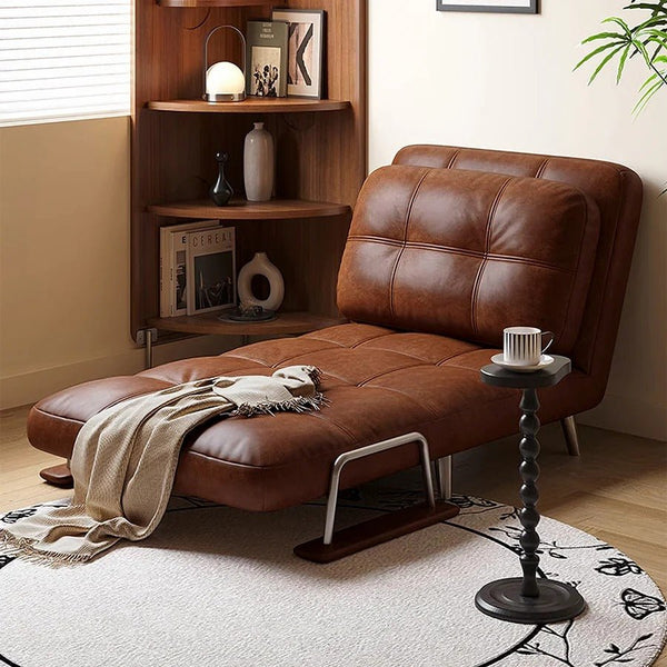 Riley Convertible Sofa Bed | Two Seater Pull Out Sofa Bed | Black PU Leather Sleeper Couch for Living Room & Guest Room | Space Saving Modern Foldable Sofa Bed - Sleek Furniture
