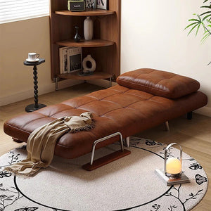 Riley Convertible Sofa Bed | Two Seater Pull Out Sofa Bed | Black PU Leather Sleeper Couch for Living Room & Guest Room | Space Saving Modern Foldable Sofa Bed - Sleek Furniture