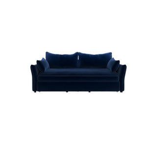 Ritchie Velvet Two Seater Pull Out Sofa Bed – Modern Convertible Sleeper Sofa with Pull-Out Mattress, Compact Space-Saving Guest Bed, Blue/Green/Beige - Sleek Furniture