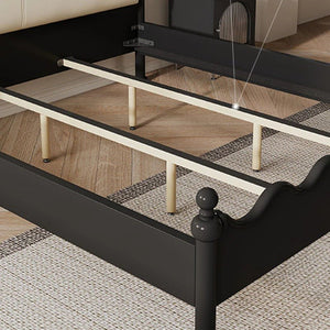 Roberta Wooden King Size / Super King Bed Frame – Cream & Black Contemporary Platform Bed (Mattress Not Included) - Sleek Furniture